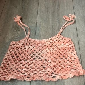 Coral crochet top